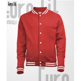 Premium Quality All Wool Varsity Jacket-Red/Red